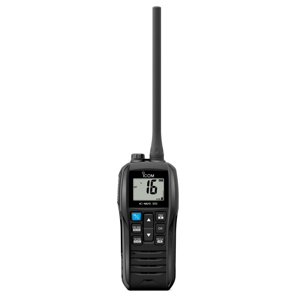 Icom IC-M25 EVO Handheld Buoyant Marine VHF Radio - Black