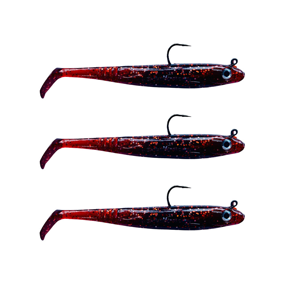 Snowbee Skad Lures 15cm x 3 Dark Red Glitter