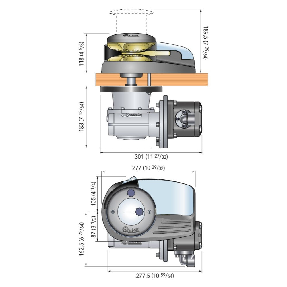 Quick Dylan DH4 HYDRO D Windlass - 10mm (3/8") Hydraulic With Drum