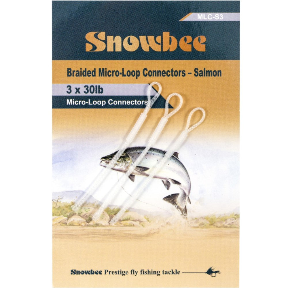 Snowbee Micro-Loop Connectors - 30lb Salmon x 3