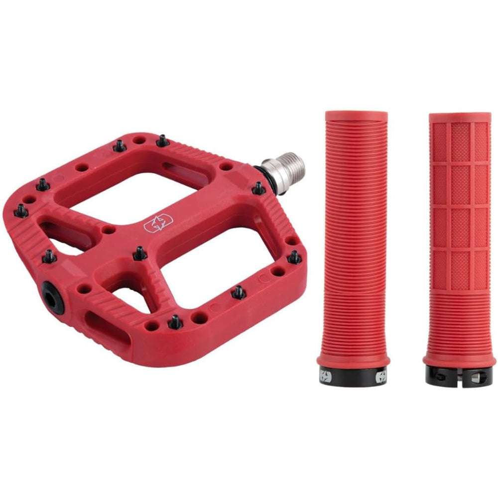 Oxford Loam Pedal & Driver Grip Bundle Red