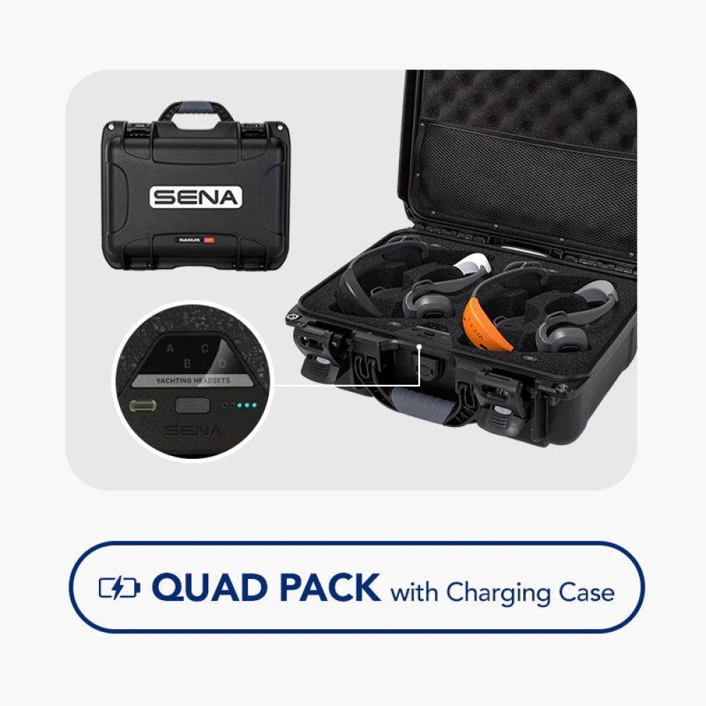 Sena Marine Nautitalk Bosun Yachting Headsets - Quad Pack & Charging Case
