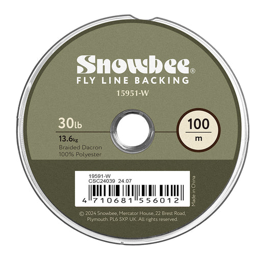 Snowbee Fly Line Backing - 100m Braided Dacron - White - 30lb