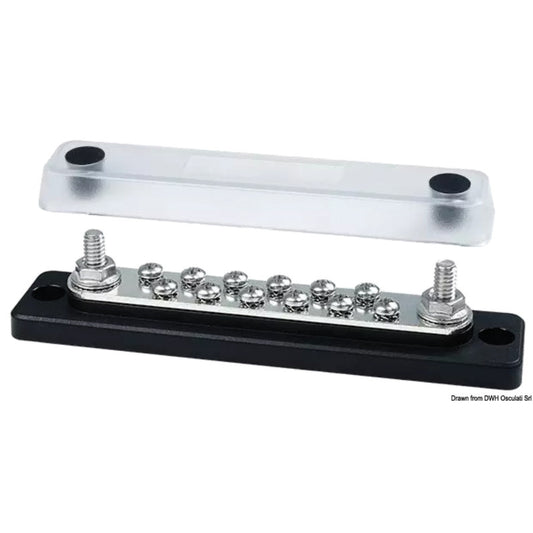 Osculati Techno Shared Bus Bar With Cover - 12 x 4mm & 2 x 6mm