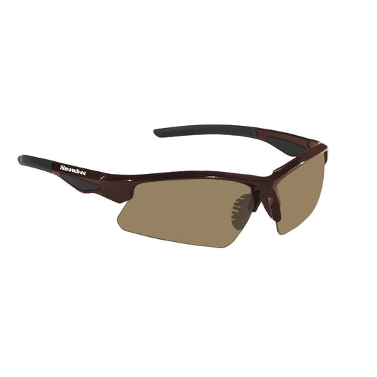 Snowbee Classic Wrap-Around Open Frame Sunglasses - Brown/Amber Lens