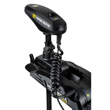 Minn Kota trolling motor on a white background head unit and wiring