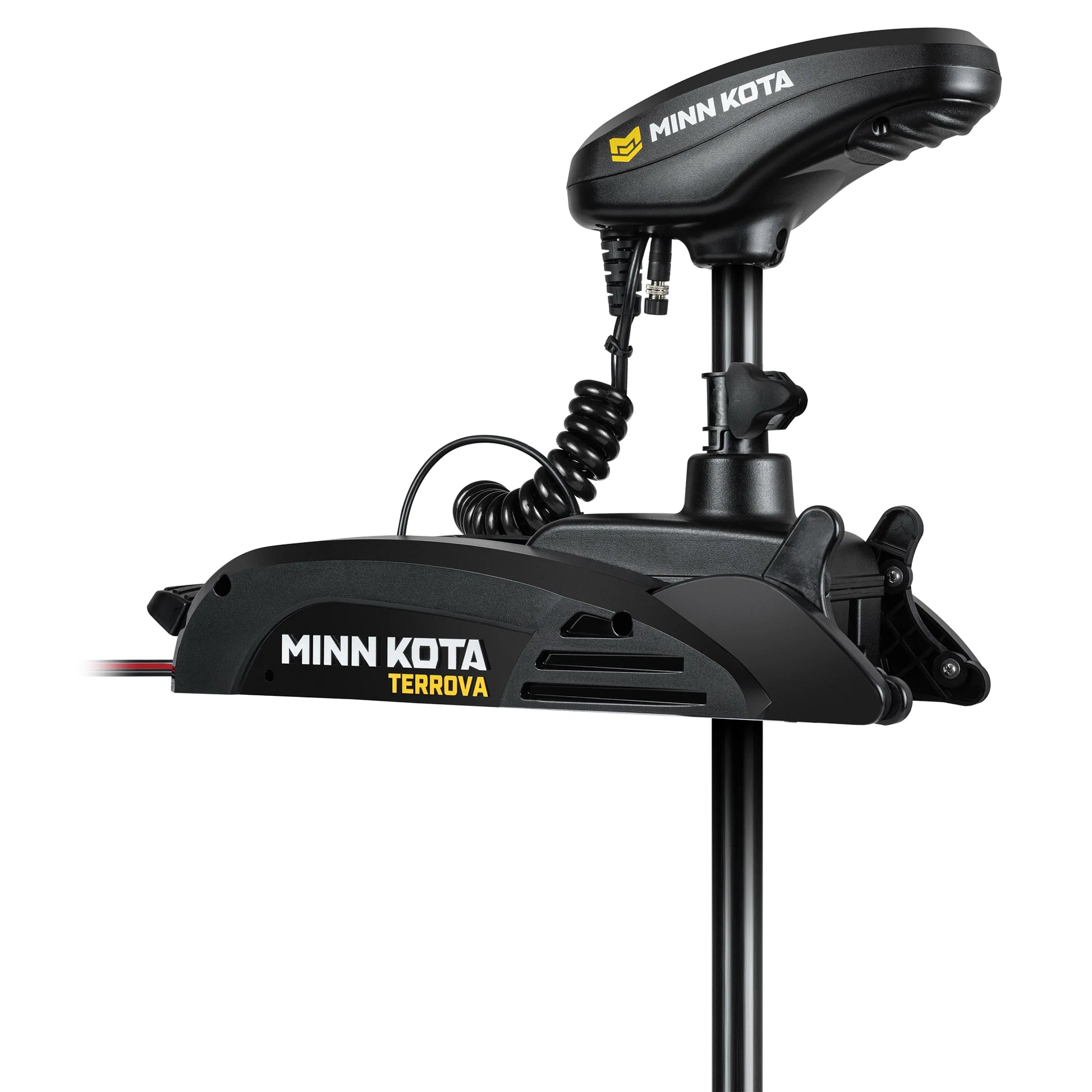 Minn Kota Terrova trolling motor on a white background head unit