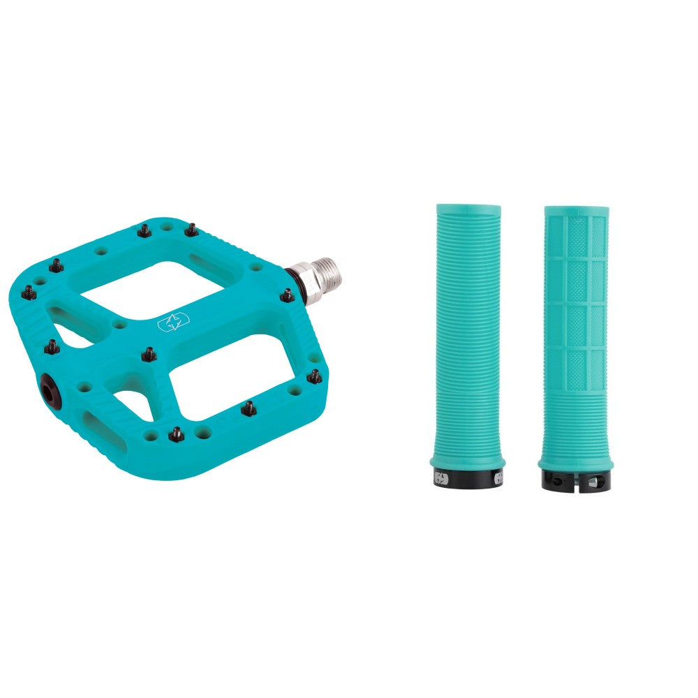 Oxford Loam Pedal & Driver Grip Bundle Turquoise