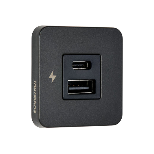 Scanstrut Tile USB-A & C Fast Charging Socket - Matt Black