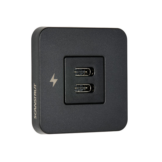 Scanstrut Tile Dual USB-C Fast Charging Socket - Matt Black
