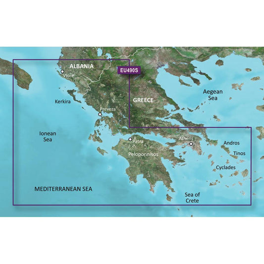 Garmin BlueChart G3 Vision - VEU490S: Greece West Coast & Athens