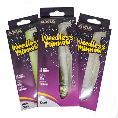 Axia Weedless Minnow | White Glitter | 115mm | 25g